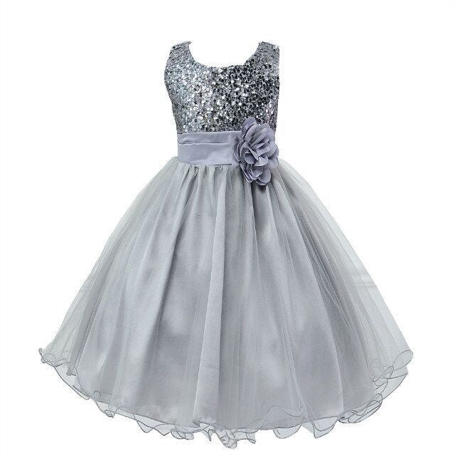 Baby Sequin Dress Flower Girl Wedding Princess Dress