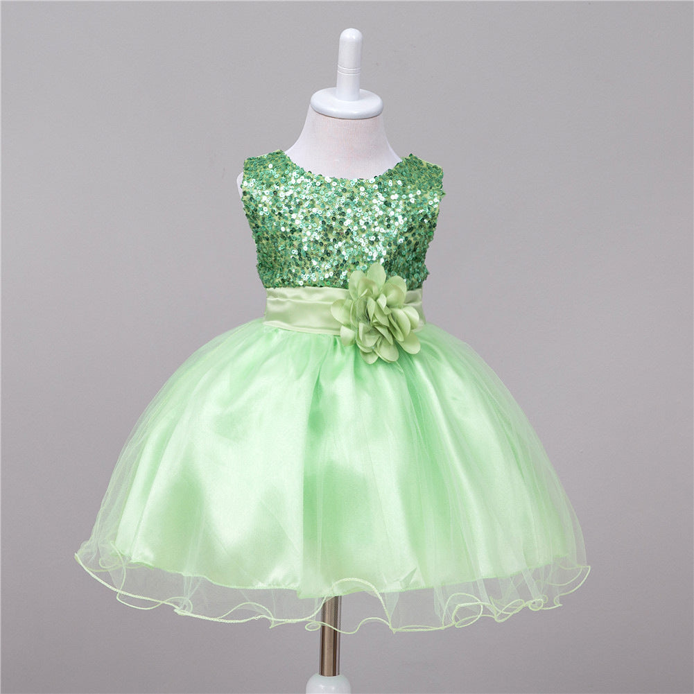 Baby Sequin Dress Flower Girl Wedding Princess Dress